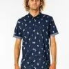 Rip Curl Paradise Palm Short Sleeve Shirt Mens -Clothing Sports Store 147910176