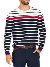Nautica Tricoulour Striped Crew Neck Sweater Mens