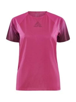 Craft Pro Trail Womens SS Running Tee – Metro/Punsch – L