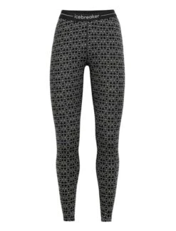 Icebreaker 250 Vertex Womens Leggings Alpine Geo – Black/snow – XS