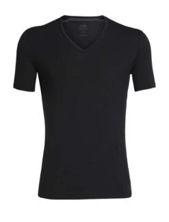 Icebreaker Merino Anatomica SS V Neck Mens T-Shirt – Black – XXL