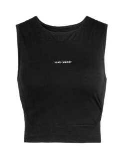 Icebreaker ZoneKnit Cropped Womens Bra-Tank – Black – M