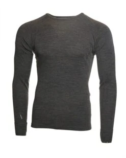 XTM Merino Wool Mens Thermal Top – Mid Grey Marle – S