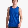 2XU Aero Mens Running Tank – Surf/Silver Reflective – L -Clothing Sports Store 248624397