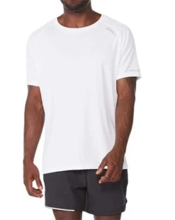 2XU Aero Mens Running Tee – White/Silver Reflective – XXL