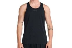 2XU Light Speed Tech Mens Running Singlet – Black/Black Reflective – M