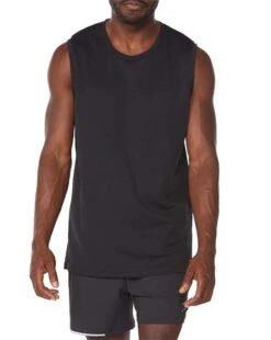 2XU Aero Mens Running Tank – Black/Silver Reflective – XL