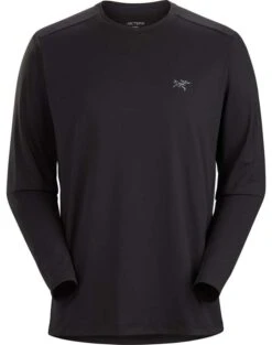 Arcteryx Cormac Crew LS Mens T-Shirt – Black Heather – M
